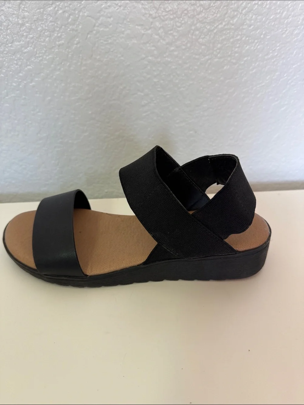 Kensie Everlee Black Wedge Slingbacks